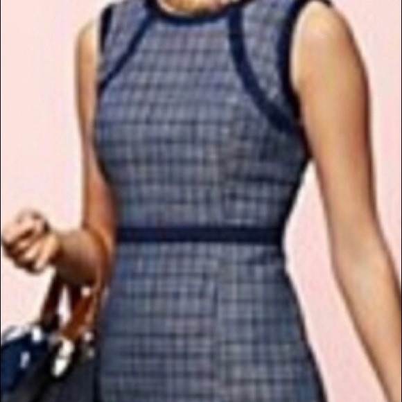 Navy Tweed Talbots Sheath Dress - Picture 2 of 3